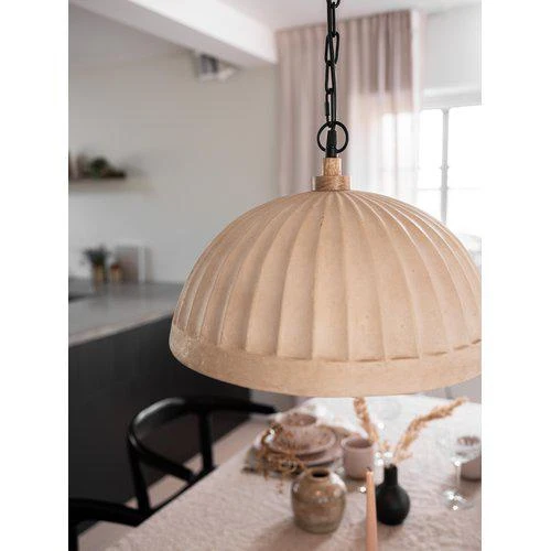 Hängelampe Haley Beige ,Pendelleuchte Beige, Durchmesser 43 cm