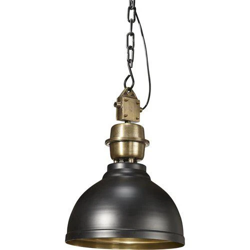 Hängelampe Metall, Pendelleuchte Schwarz/Gold, Durchmesser 35 cm