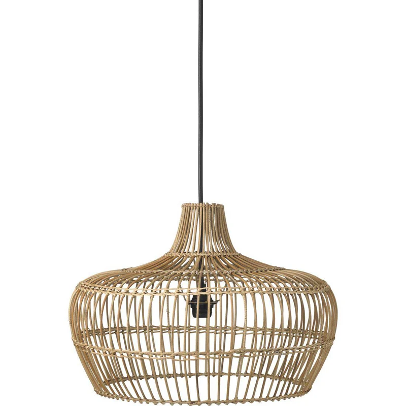 Hängelampe geflochtenes Rattan, Pendelleuchte Rattan, Durchmesser 51 cm