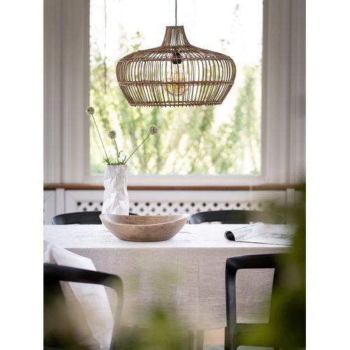 Hängelampe geflochtenes Rattan, Pendelleuchte Rattan, Durchmesser 51 cm