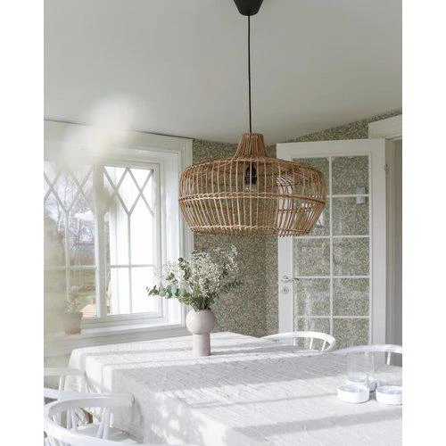 Hängelampe geflochtenes Rattan, Pendelleuchte Rattan, Durchmesser 51 cm