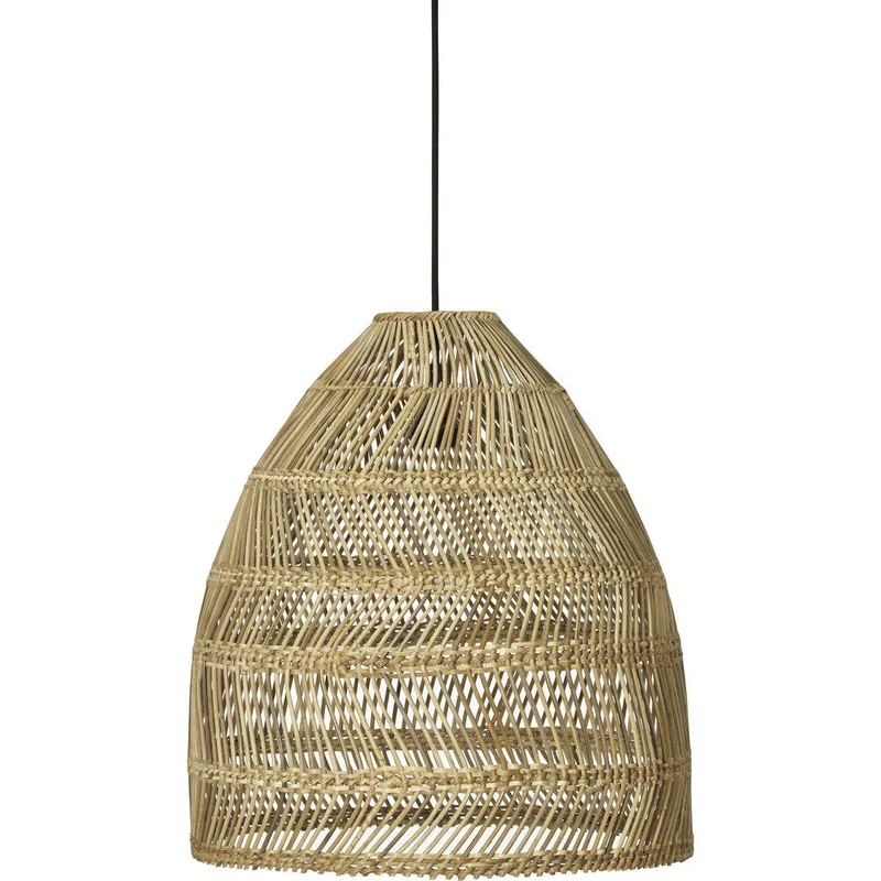 Hängelampe Rattan, Pendelleuchte naturfarbenes Rattan, Durchmesser 53 cm