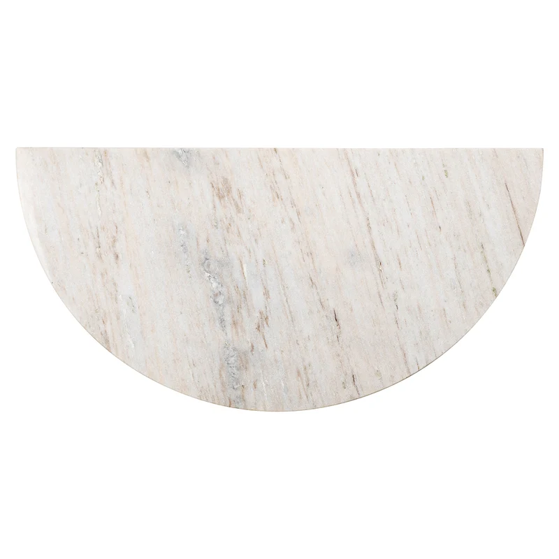 Konsole halbrund, Wandtisch braun-weiß halbrund, Ablagetisch Marmor, Breite 90 cm