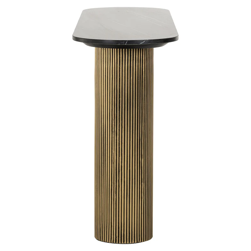 Konsole Gold Marmorstein, Konsolentisch Gold-schwarz, Breite 130 cm
