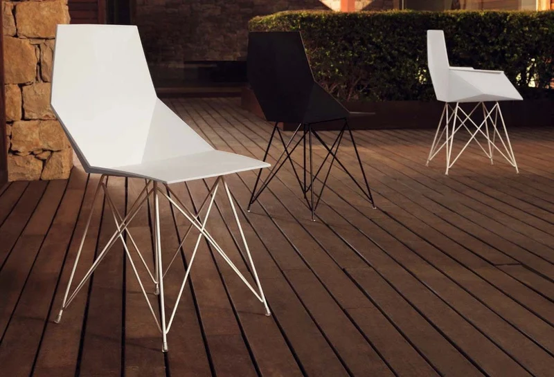 Design Stuhl weiß , Stuhl weiß Kunststoff Metall