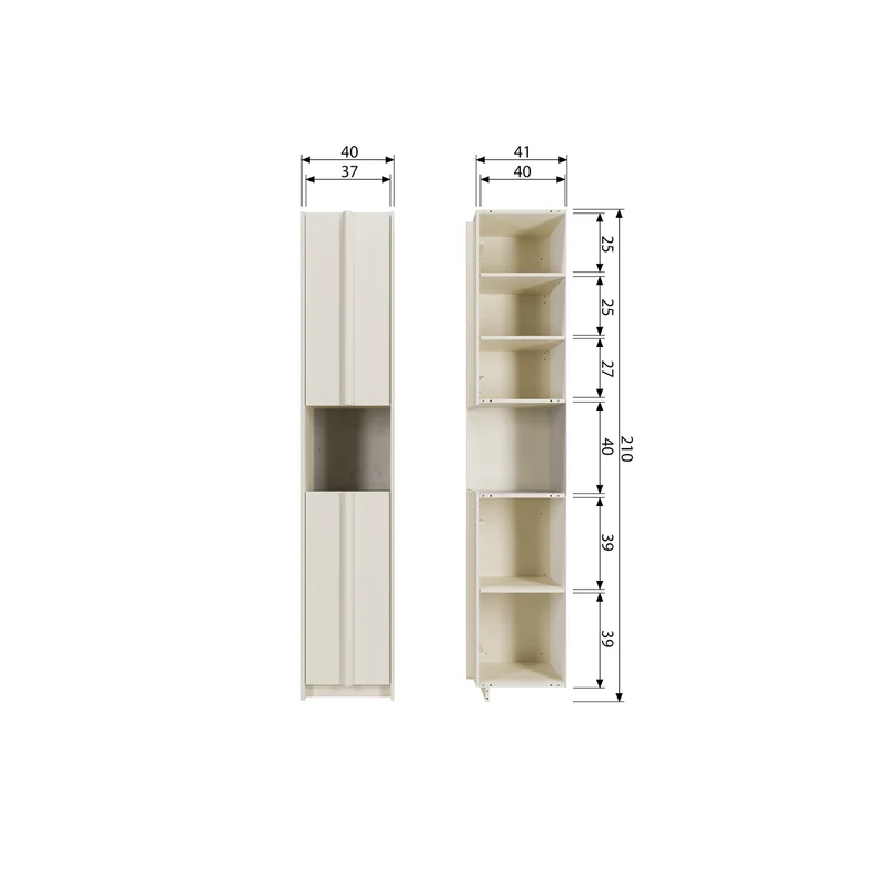 Basu schrank 40 cm kiefer dust inkl. concrete decor