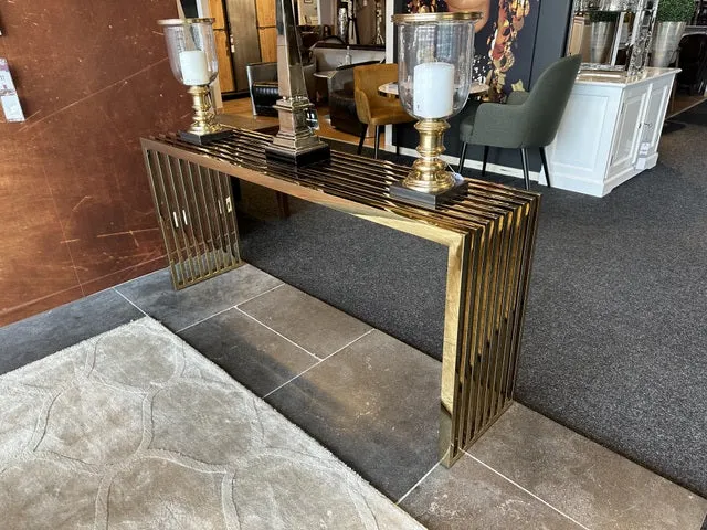 Metall Säule Gold, Dekosäule Metall Gold, Pflanzensäule Gold Metall, Höhe 120 cm