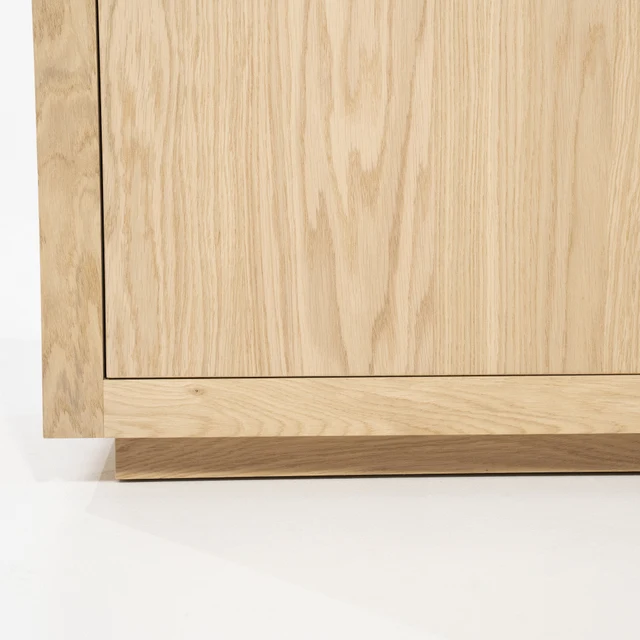 Sideboard modern Farbe Naturholz, Schrank Naturholz mit zwei Türen und zwei Schubladen, Anrichte Naturholz, Breite 200 cm