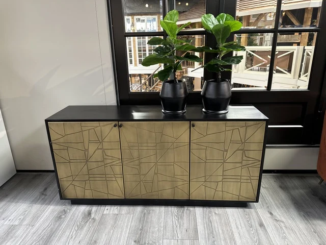 Couchtisch schwarz-Gold, Tisch Gold-schwarz, Breite 120 cm