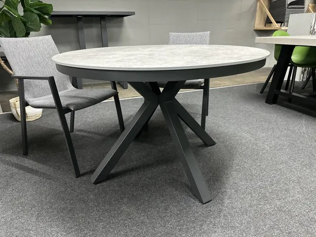 Gartentisch rund anthrazit, runder Esstisch anthrazit-grau, Durchmesser 118 cm