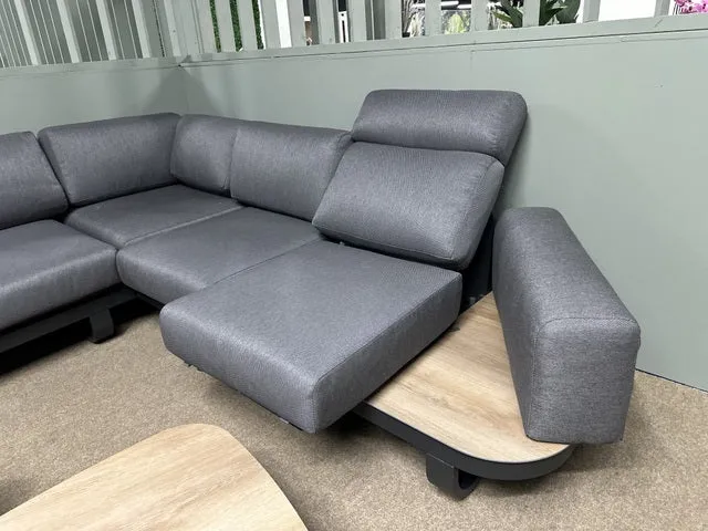 Set 3 teiliges Loungeset anthrazit, Garten-Loungesofa anthrazit