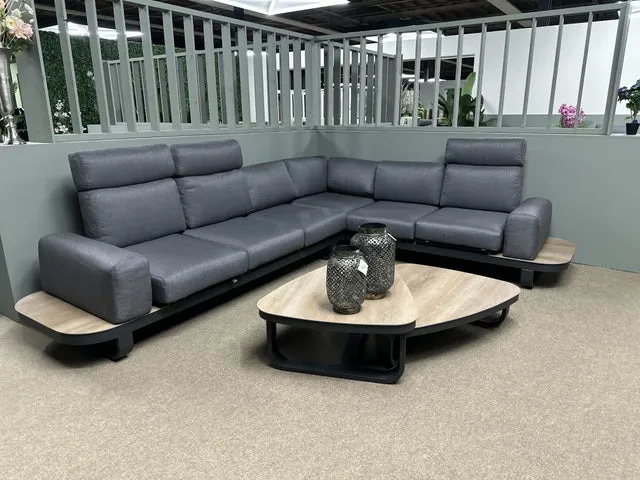 Set 3 teiliges Loungeset anthrazit, Garten-Loungesofa anthrazit