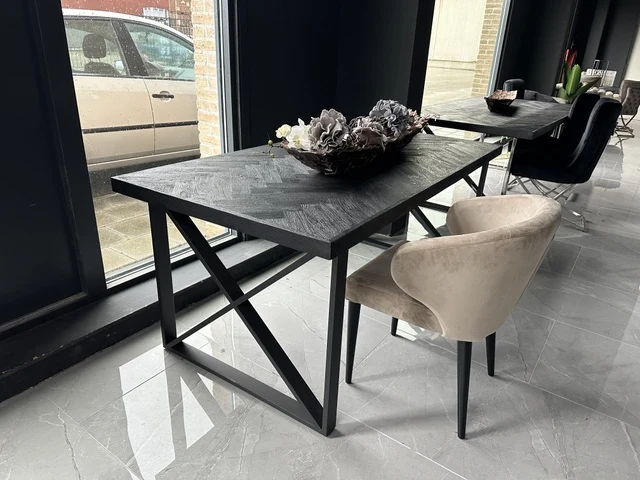 Esstisch schwarz, Tisch schwarz, Breite 160 cm