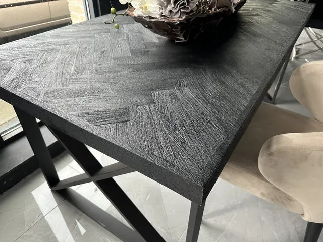Esstisch schwarz, Tisch schwarz, Breite 160 cm
