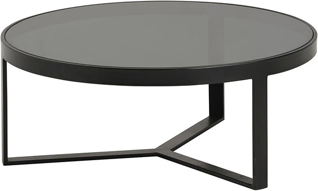 Couchtisch rund Glas schwarz, Glastisch rund schwarz, Durchmesser 75 cm