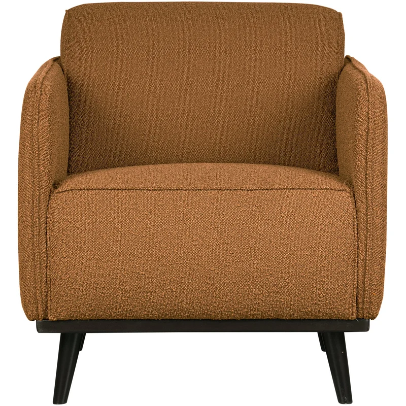 Sessel Senf-braun Bouclé, Sessel modern Bouclé