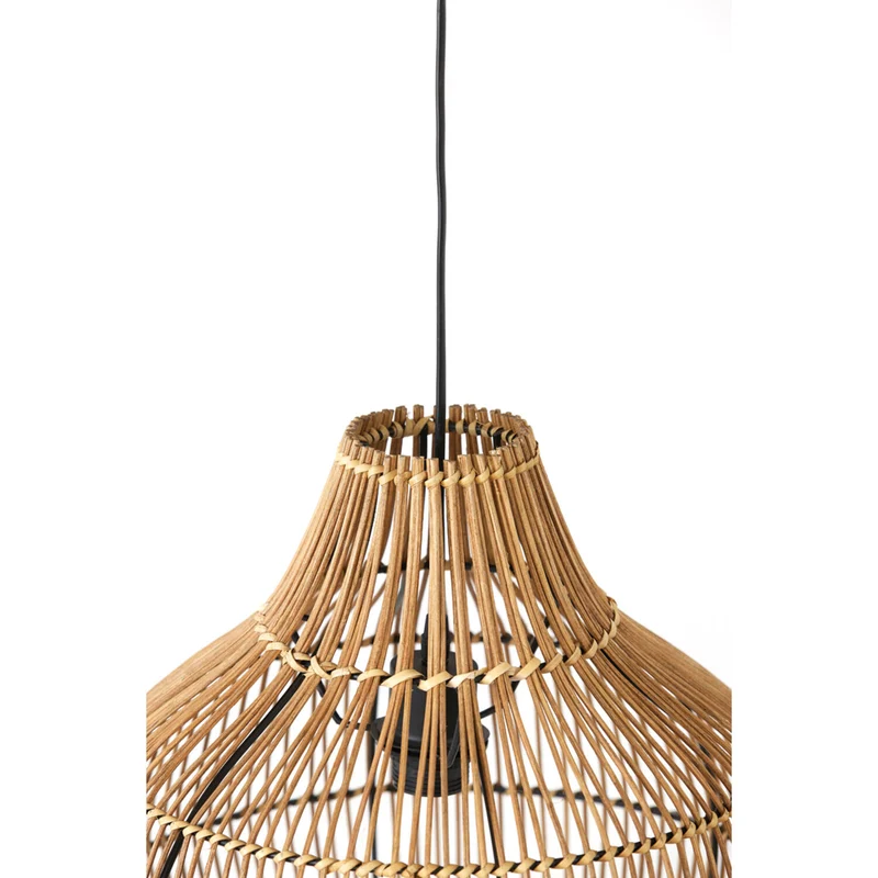 Rattan Hängeleuchte, Hängeleuchte Naturell/ dunkel braun, Rattan Look, Ø40x41,5 cm