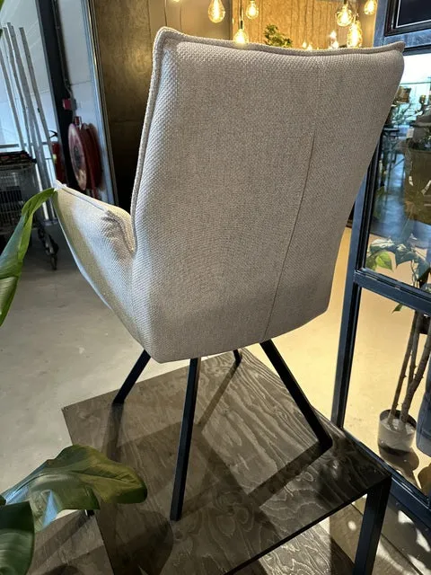 Stuhl beige, Stuhl gepolstert grau