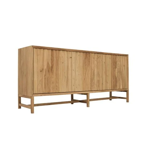 Schrank Naturholz-Farbe, Kommode Naturholz Akazie, Breite 90 cm
