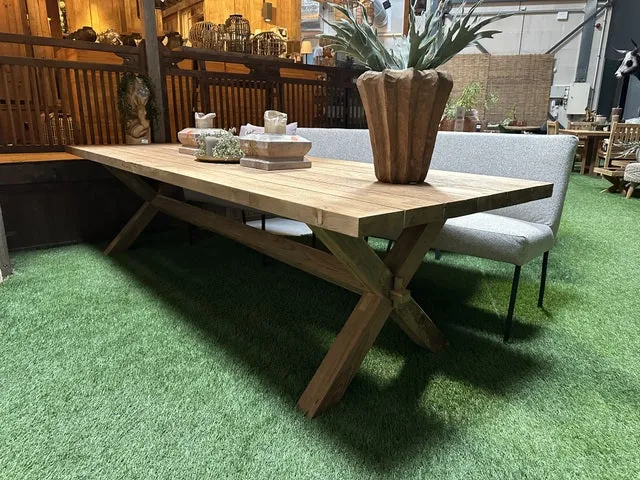 Esstisch Teak, Gartentisch Massivholz, Garten-Esstisch Holz, Länge 250 cm