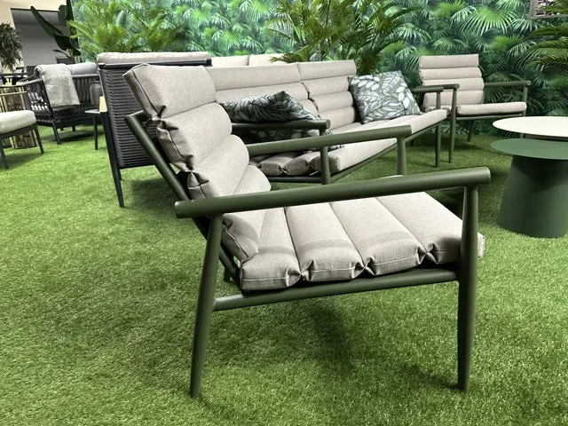 Gartensitzgruppe grün, Set 3 teiliges Loungeset grün