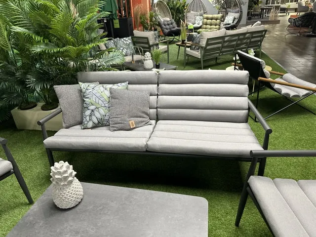 Gartensitzgruppe anthrazit, Set 4 teiliges Loungeset anthrazit