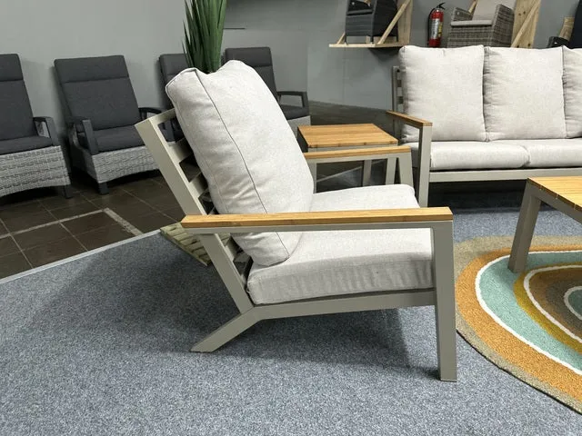 Gartensitzgruppe beige, Set 5 teiliges Loungeset beige