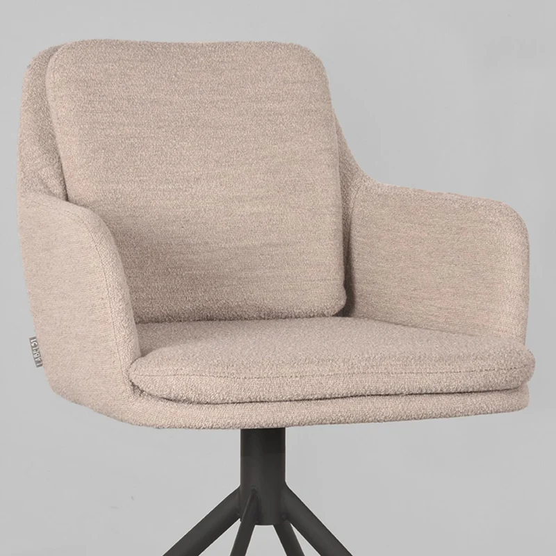 Stuhl drehbar Natur-creme, Esszimmerstuhl drehbar Boucle weiß-creme