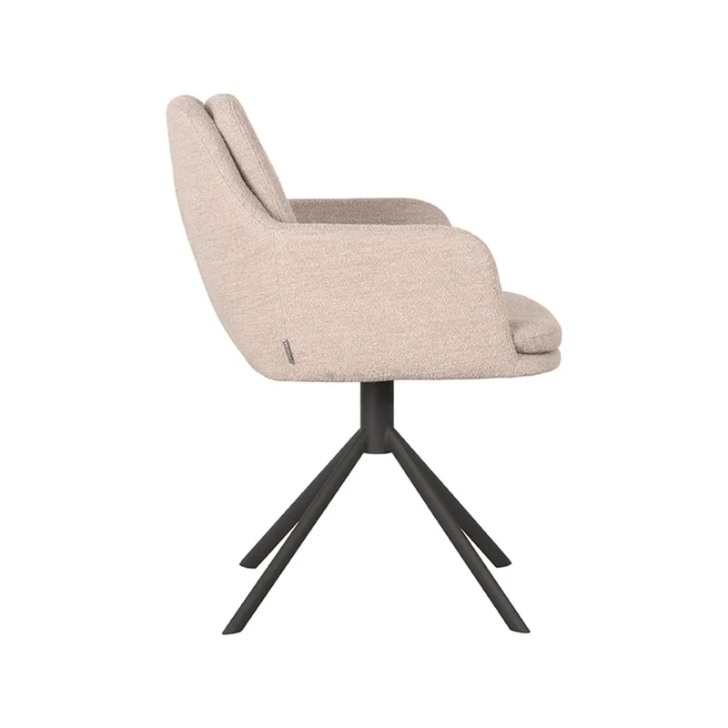 Stuhl drehbar Natur-creme, Esszimmerstuhl drehbar Boucle weiß-creme