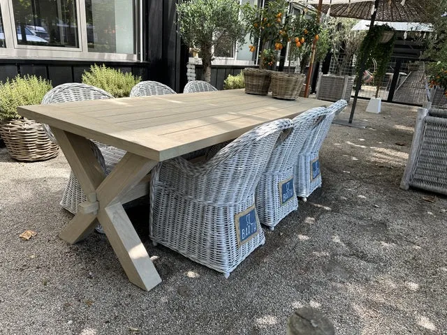Gartentisch Massivholz, Esstisch Holz für Outdoor geeignet, Länge 300 cm
