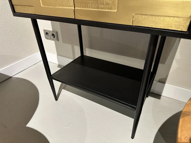 Schrank schwarz, Wohnzimmerschrank Gold-schwarz, Kleiderschrank Gold, Breite 70 cm