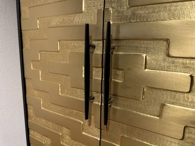 Schrank schwarz, Wohnzimmerschrank Gold-schwarz, Kleiderschrank Gold, Breite 70 cm