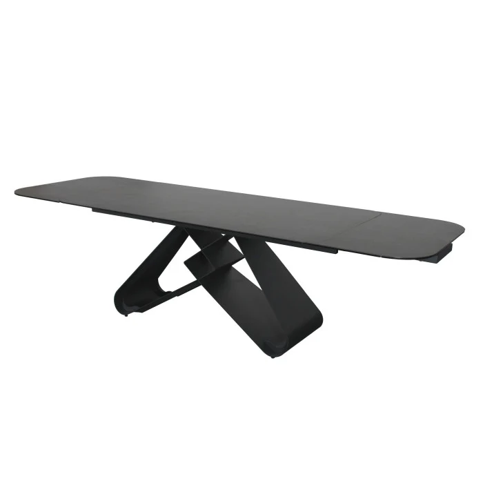Keramik Esstisch ausziehbar grau, Esstisch grau Marmoroptik Keramik Tischplatte, Tisch Keramik ausziehbar, Länge 180-280 cm