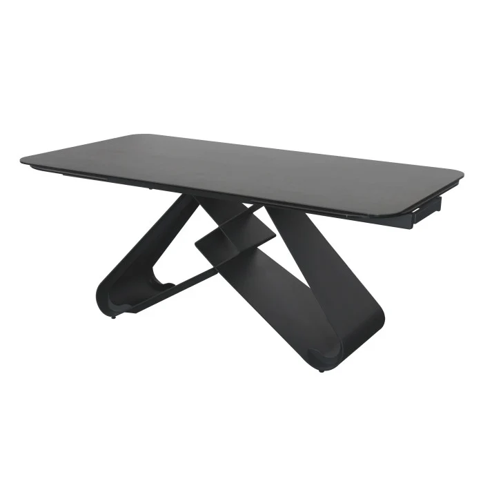 Keramik Esstisch ausziehbar grau, Esstisch grau Marmoroptik Keramik Tischplatte, Tisch Keramik ausziehbar, Länge 180-280 cm