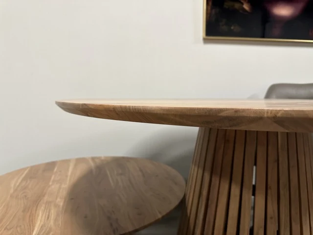 Esstisch Naturholz rund, Tisch Naturholz - Massivholz, runder Tisch Tischplatte Massivholz, Durchmesser 130 cm