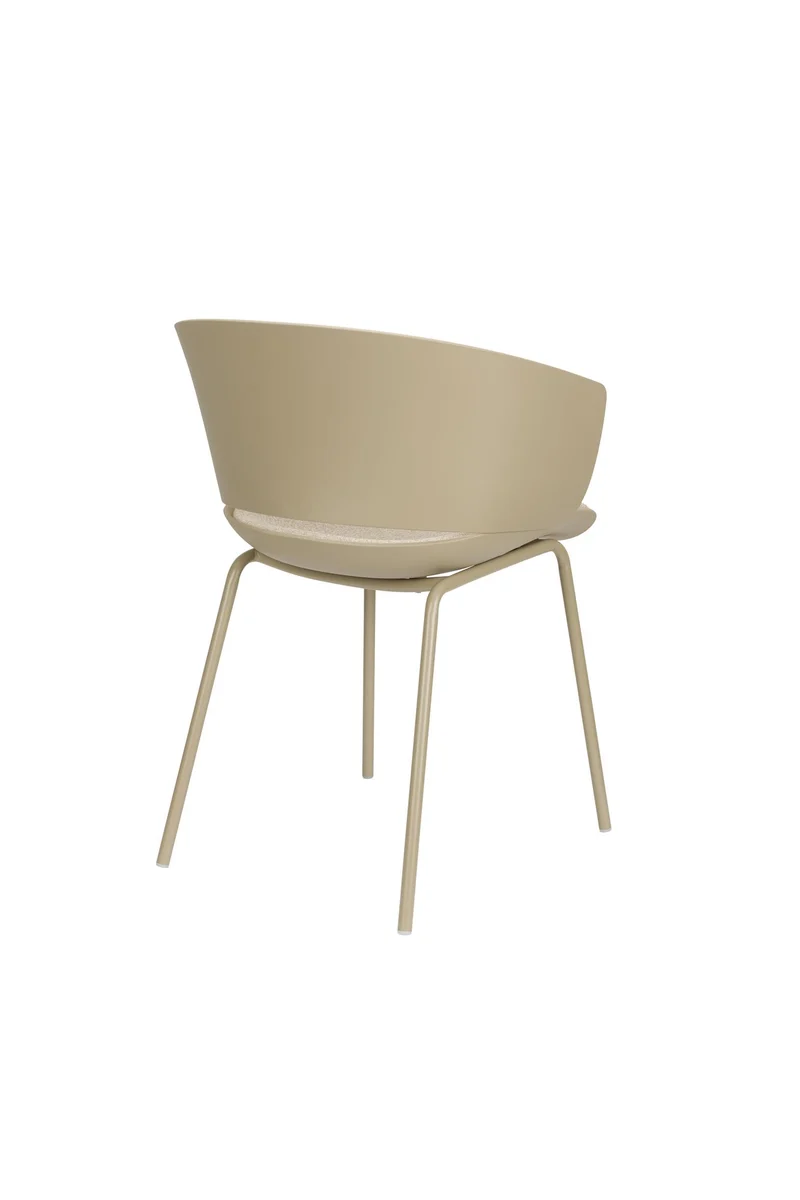 Stuhl beige Sitz gepolstert