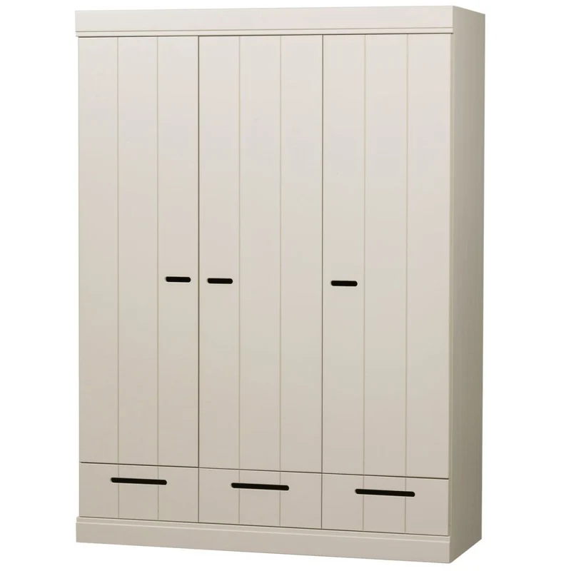 Kleiderschrank Elfenbein-weiß Holz , Schrank weiß Massivholz, Breite 140 cm