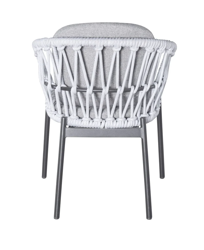 Gartenstuhl grau, Gartenstuhl Textil-Ausführung mit Sitzkissen grau