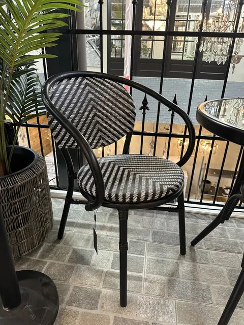 Gartenstuhl schwarz, Bistrostuhl schwarz Rattan, Stuhl schwarz