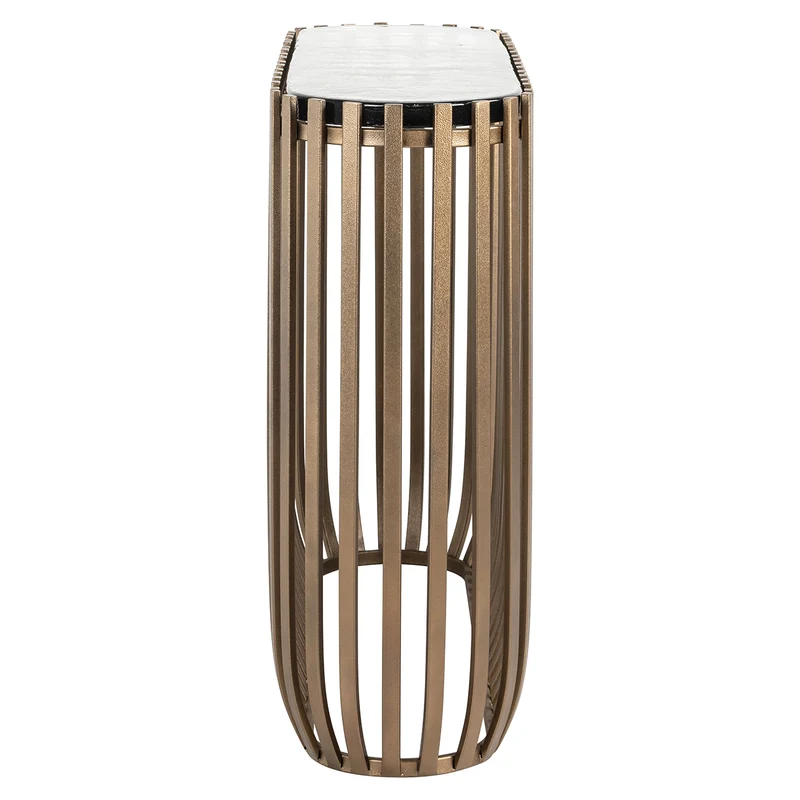 Konsole Metall Glas, Glas-Konsole Bronze-Gold, Breite 107 cm