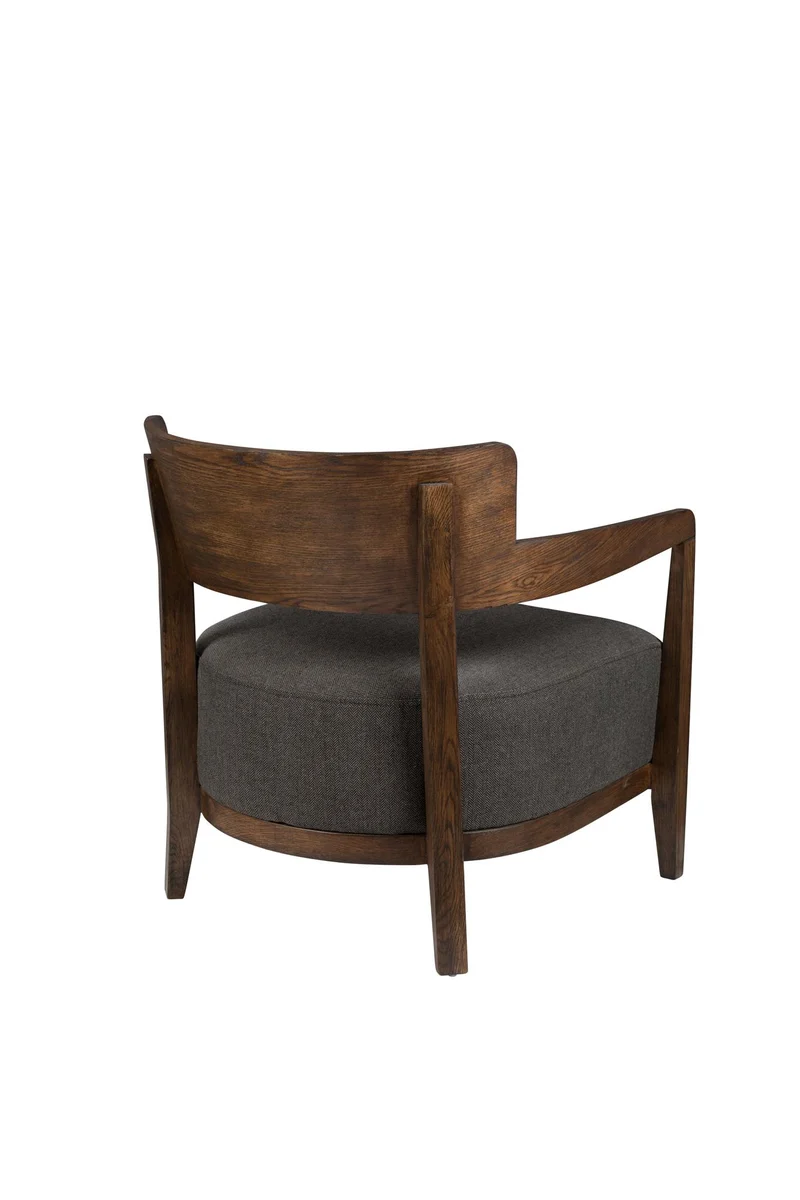 Sessel braun-grau, Sessel Massivholz-Gestell