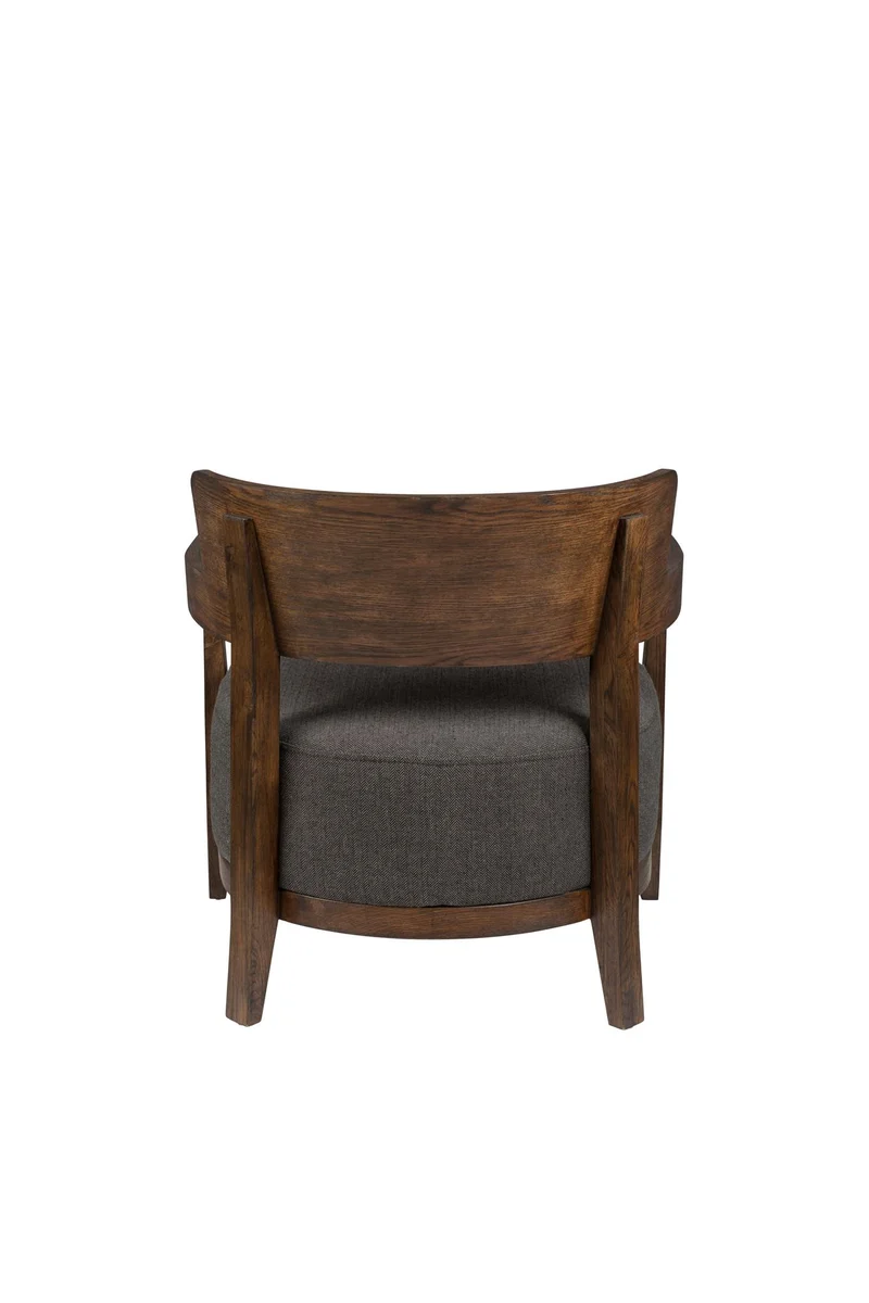 Sessel braun-grau, Sessel Massivholz-Gestell