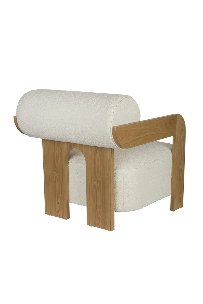 Lounge Sessel beige-Naturholz, Sessel beige Eiche-Natur
