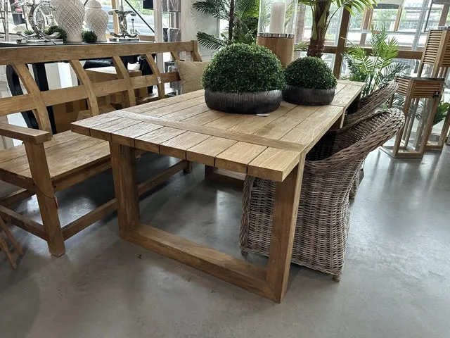 Gartentisch Massivholz, Tisch Teak-Holz, Gartentisch Teak, Breite 200 cm