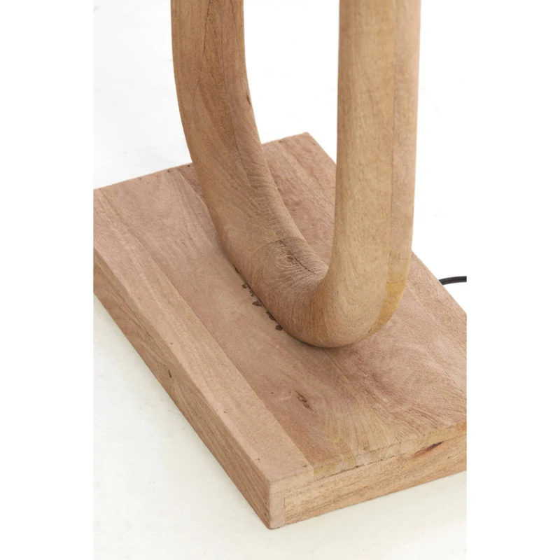 Stehleuchte Naturholz, Lampenfuß Holz für eine Stehleuchte mit Lampenschirm, Stehlampe Naturholz matt, Höhe 119 cm