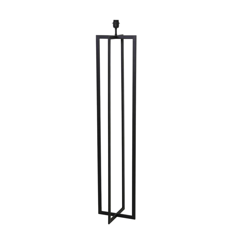 Metall Stehleuchte schwarz, Lampenfuß schwarz für eine Stehleuchte mit Lampenschirm, Stehlampe schwarz matt, Höhe 140 cm
