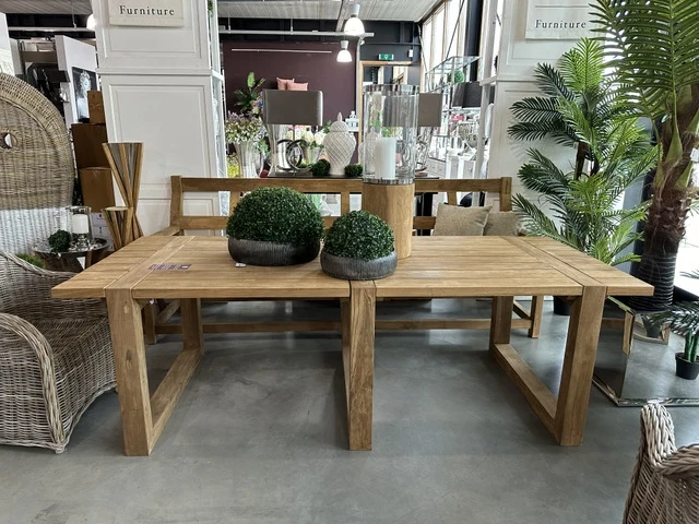 Gartentisch Massivholz, Tisch Teak-Holz, Gartentisch Teak, Breite 240 cm