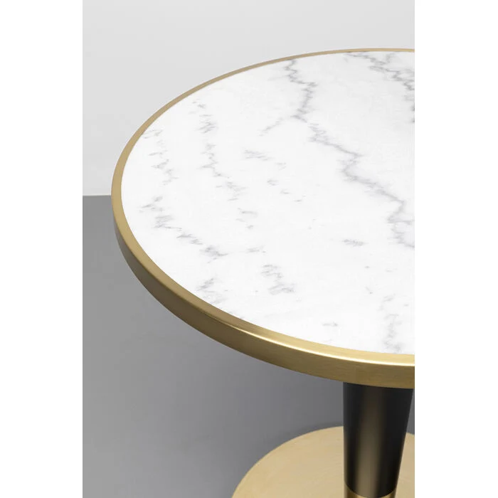 Runder Bistrotisch Gold Marmoroptik, Bistrotisch rund Gold, Tisch rund schwarz Gold, Durchmesser 70 cm