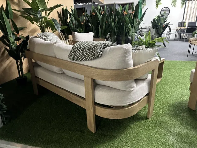 Set 4 teiliges Loungeset Holzoptik-taupe, Garten Sitzgruppe beige