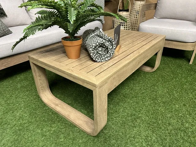 Set 4 teiliges Loungeset Holzoptik-taupe, Garten Sitzgruppe beige